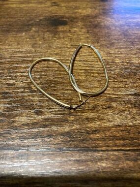 14k gold teardrop hoop earrings